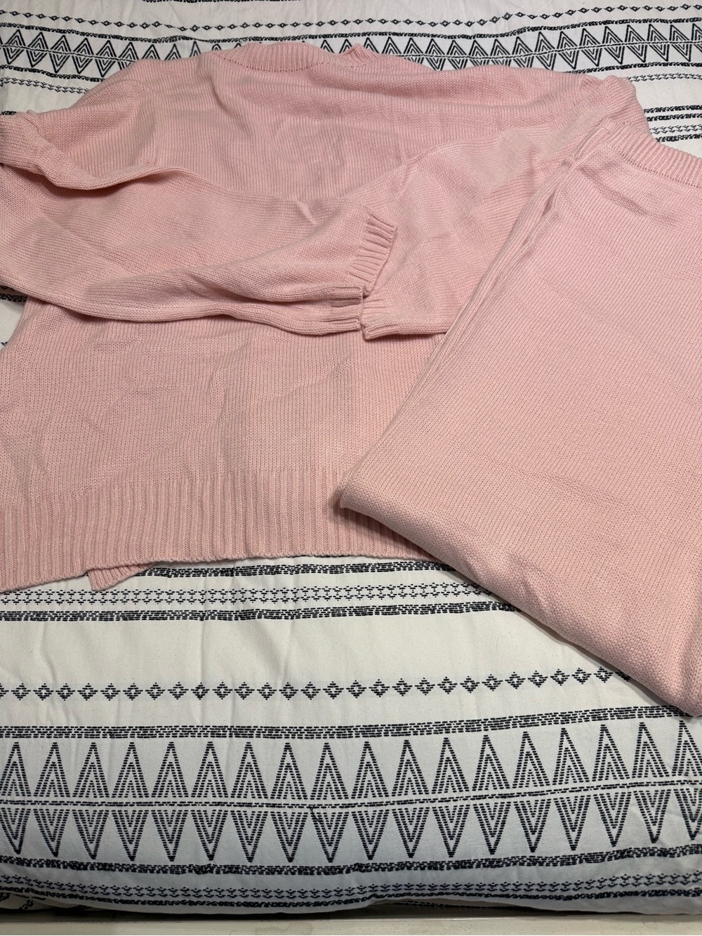 Soft Pink Women's Knit Sweater and pants set